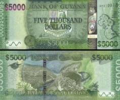 *5000 dolárov Guyana 2013-22, P40 UNC - Kliknutím na obrázok zatvorte -
